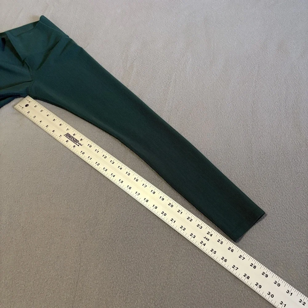 Beach Riot Sport‎ Ayla Leggings Women's XS Green Ribbed Stretch Made In USA